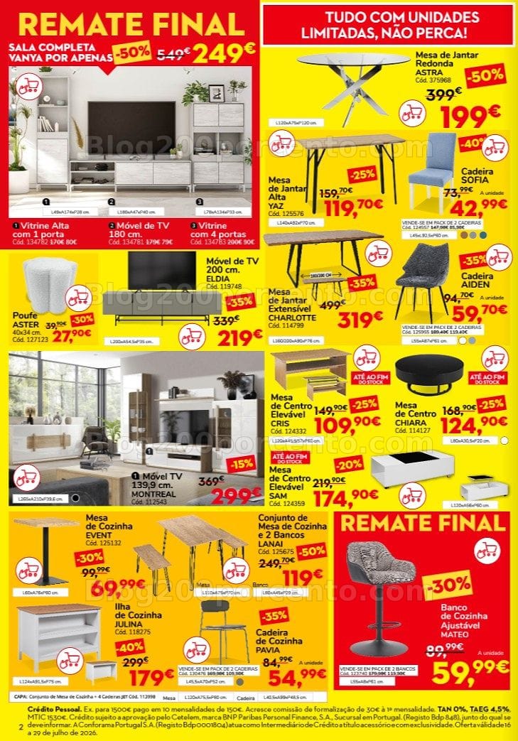 Antevisão Folheto CONFORAMA Saldos Remate Final Promoções de 16 a 29 julho